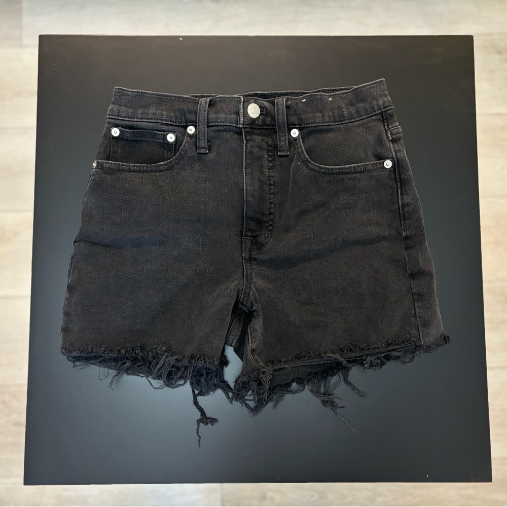 Madewell Black High Rise Denim Shorts in size 25